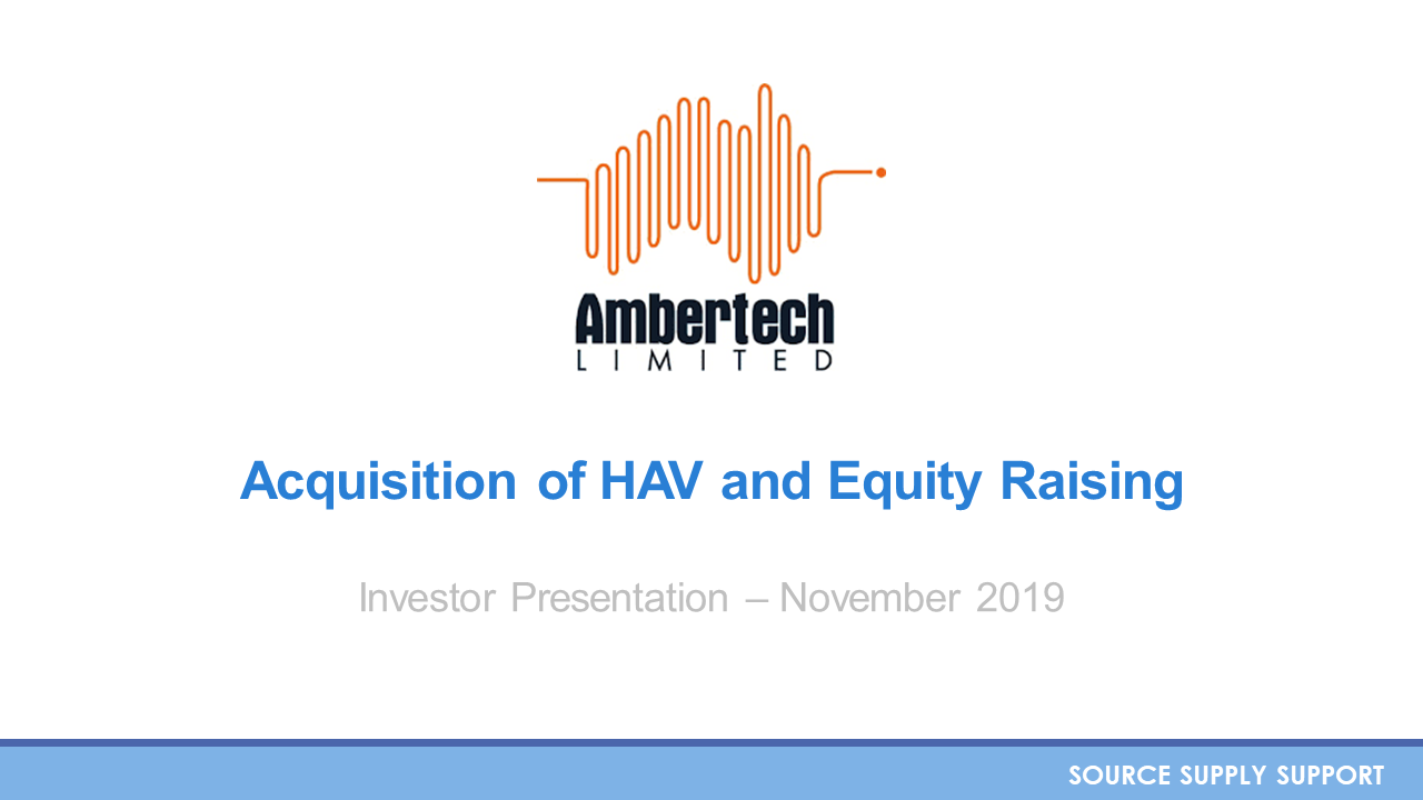 Investor Presentation November 2019